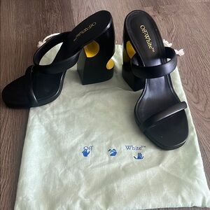 Off-White Pop Meteor Block Heel Mules in size 40